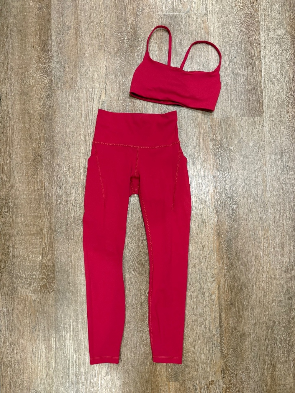 Lululemon Align High-Rise Pocket Legging & Flow Y Bra Set Red 4